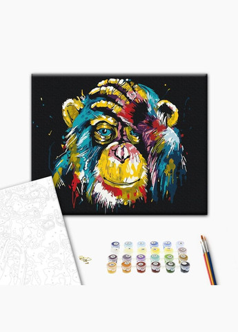 Картина по номерам Красочная шимпанзе 40 х 50 BS25714 Brushme (348359886)