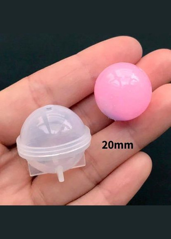 Форма для епоксидної смоли Молд cиліконовий для кулі 20 мм з 2 частин Білий 25 мм x 23 мм Finding (316248887)