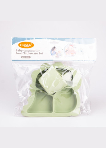 Детский набор силиконовой посуды 3 предмета зеленый HP34545G TS Kitchen (306849043)