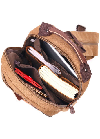 Зручний рюкзак з текстилю 21257 Коричневий Vintage (327873085)