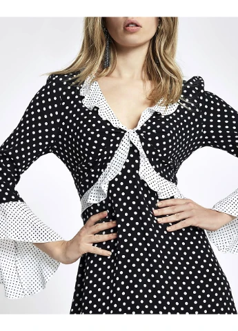 Чорна сукня River Island в горошок