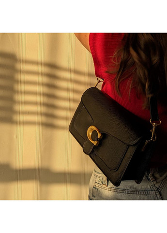 Женская сумка кросс боди черного цвета с двумя ремешками из эко кожи. No Brand (362588148)