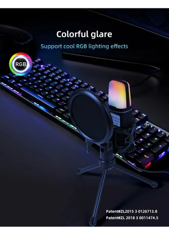 Конденсаторный микрофон Yanmai SF666R USB с RGB-подсветкой Foreo (401891119)