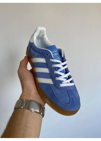 КРОССОВКИ ЖЕНСКИЕ ADIDAS GAZELLE INDIOR SHOES BLUE АДИДАС ГАЗЕЛЬ No Brand белые демисезоны (367174980)