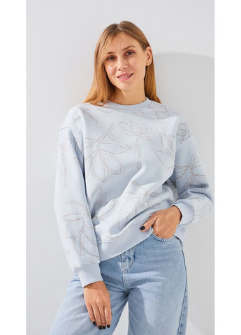 Блакитний світшот з принтом жіночий onme-116 shop (2000999362637) On me (369726399)