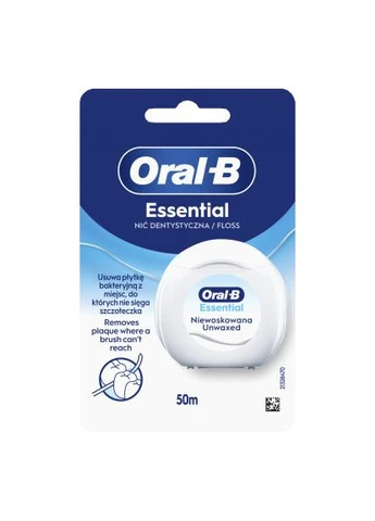 Зубная нить Essential Floss Невощеная 50 м (8006530046152) Oral-B (397877961)