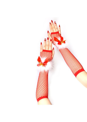 Новорічні мітенки рукавички сіточка Honey Fashion Accessories S/M червоний (7-36) No Brand (313286086)