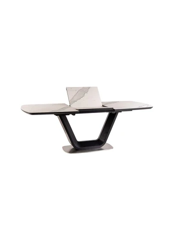 Стіл ARMANI CERAMIC білий ефект мармуру/ чорний мат 160(220)X90 Signal (390302381)