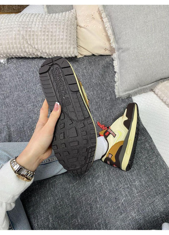 Бежевые демисезонные кроссовки мужские nike air max 1 t.scott cactus jack b найк аир макс No Brand