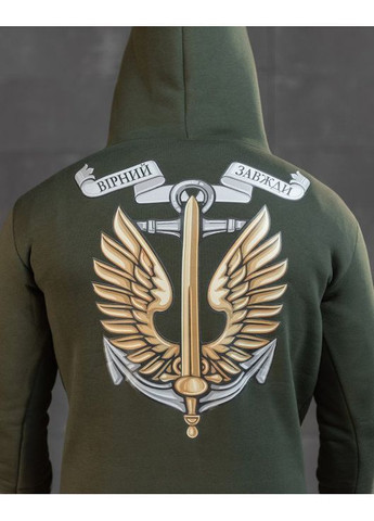 Тактичне чоловіче худі на флісі Вірний Завжди олива No Brand (362419386)