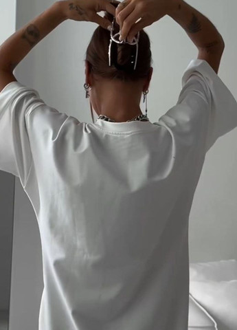 Білий повсякденний сукня-футболка максі з вирізом сукня-футболка Allthings однотонна