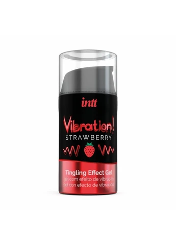 Жидкий вибратор Vibration Strawberry (15 мл) EXTRA GREEN, очень вкусный, действует до 30 минут Intt (343045518)