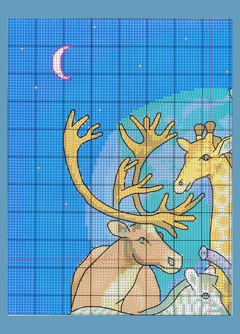 Набір для вишивання за нанесеною на канву схемою "Animal World 2 ". AIDA 14CT printed, 34*39 см Joy Sunday (313613305)