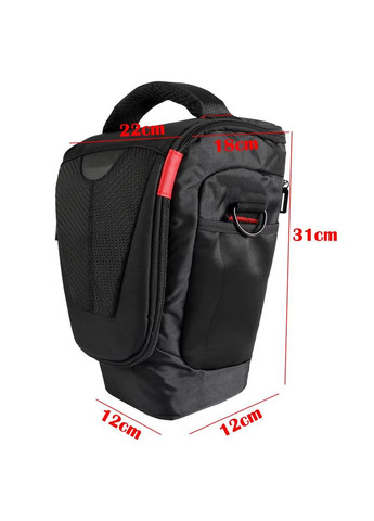 Професійна вертикальна сумка для фотоапарата 31 см на плече з червоним ( код: IBF082BR ) Digital (325861940)