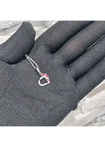 Кулон срібний із сердечками та ювелірною емаллю No Brand (355921991)