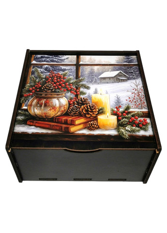 Подарунок №39/4 “Святий вечір” 2кг (25х25х10см, у дерев'яній коробці) Унікальна цукерка (372656260)