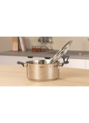 Кастрюля Daily Cook с крышкой, 24см, нержавеющая сталь, алюминий, бакелит Tefal (362214065)
