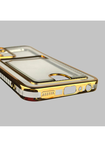 Чехол для Galaxy A25 5G (SM-A256B) с золотой окантовкой с карманом для карт на самсунг а25 золотой Samsung (366019830)