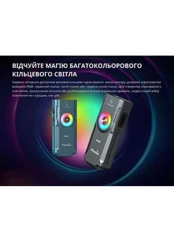 Фонарь ключевой металлический 69х29х16 мм серый Fenix (393512924)