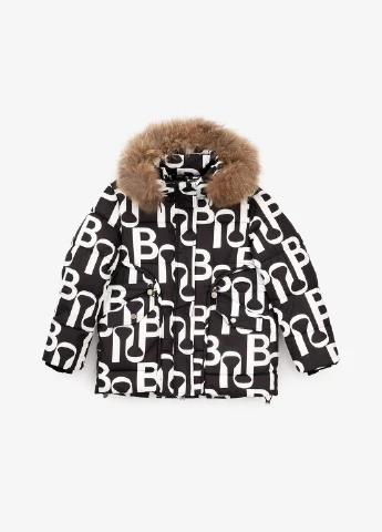 Чорно-біла зимня куртка для дівчинки hl-666 146 см shop (2000990599582) No Brand