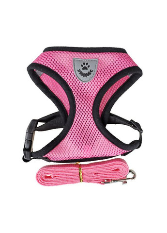 Шлейка для котов и кошек с поводком Pet Style "Сетка" Розовая XL No Brand - (323236384)