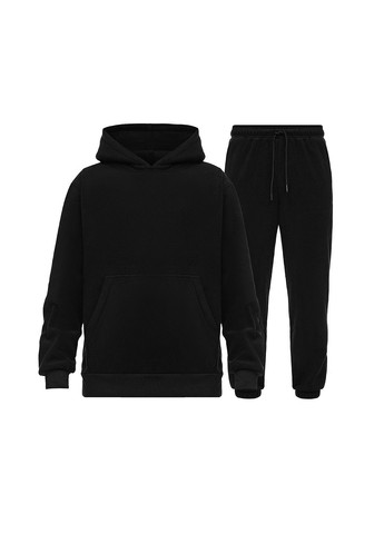 Мужской флисовый костюм Base Man Black | Теплый комплект из брюк и кофты для ежедневного ношения, черный - 502311-09 Brooklet (361082349)