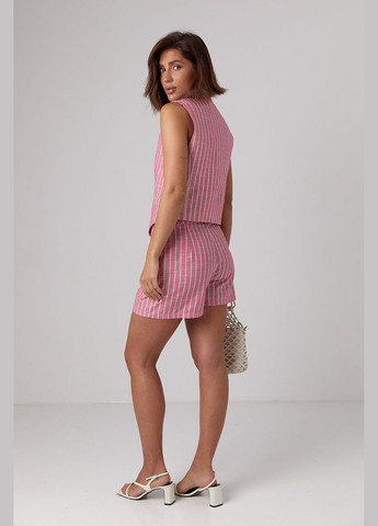 Женский летний костюм с шортами и жилеткой в полоску 9821 Lurex (299266035)