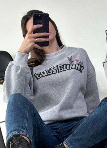 Сірий базовий світшот з написом Україна напис (328214004)