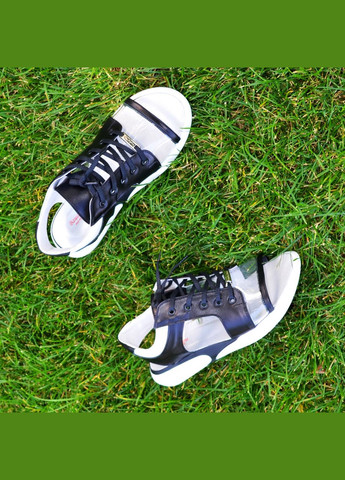 Босоніжки спортивні шкіряні на шнурках, колір чорний/білий. 37 розмір Vasha para (303932046)