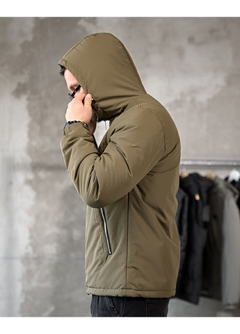 Оливковая (хаки) демисезонная демисезонная мужская куртка плащевка хаки No Brand