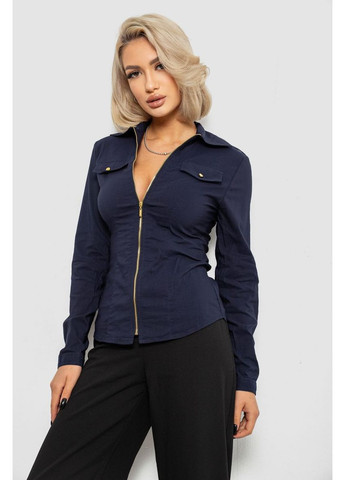 Сорочка жіноча однотонна, колір синій, 230R303 Ager (373018634)