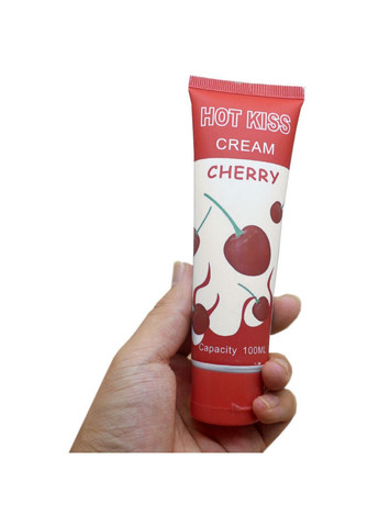Змазка для орального сексу на водній основі KISS 100 мл Лубрикант їстівний зі смаком вишні Hot (361155268)
