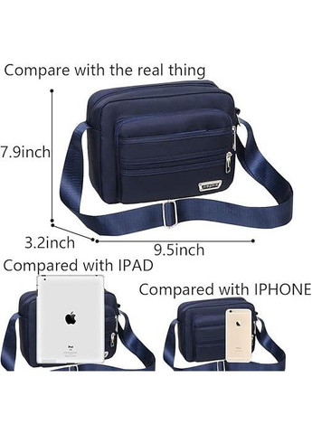 Сумка через плече для чоловіків, 23 см (темносиній) No Brand (302238033)