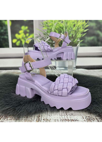 Сиреневые босоножки женские сиреневые на платформе Башили с ремешком