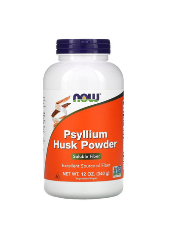 Псилліум Psyllium Husk Powder Подорожник у порошку з лушпиння насіння 340 г Now Foods (264648155)