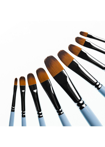 Кисть Синтетика плоская закругленная 6604ES №12, длинная ручка, 6604ES12, 99IDEAS (329144203)