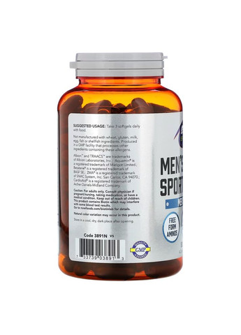 Витамины и минералы Sports Mens Active Sports Multi, 180 капсул Now (322294145)