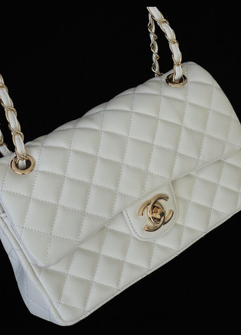 Сумка жіноча клатч через плече Classic Double Flap Bag біле золото No Brand (322464900)