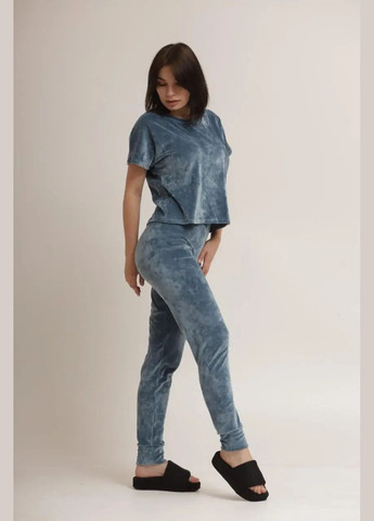 Морської хвилі всесезон велюровий комплект 3 ка (футболка,шорти, штани) морська хвиля No Brand