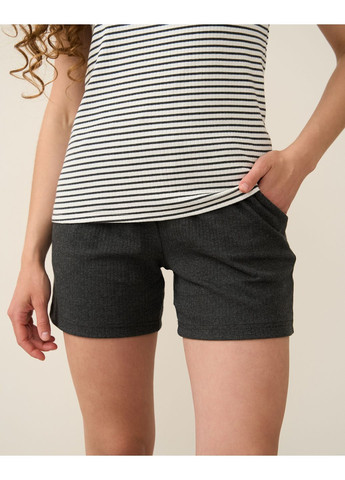 Темно-серая комплект женский футболка в полоску + шорты Nicoletta