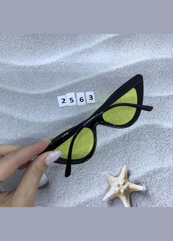 Черные ретро очки с желтыми линзами No Brand (302370695)