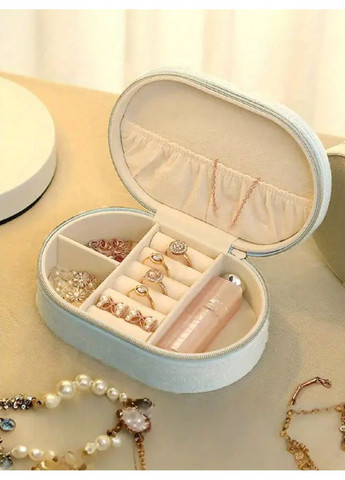 Элегантная бархатная шкатулка для украшений и бижутерии овальной формы нежно голубого цвета, отличный подарок No Brand (326487941)