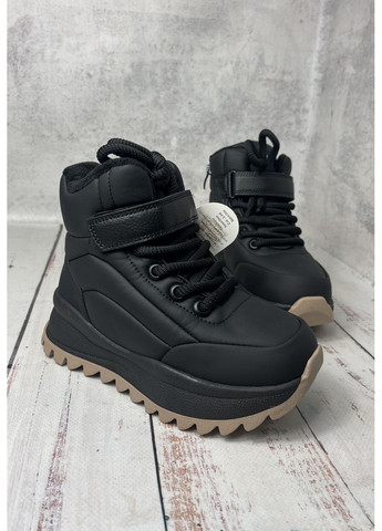 Черные повседневные, кэжуал зимние ботинки детские зимние на девочку черный (750) Clibee