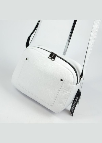 Мини сумочка женская белого цвета из натуральной кожи Serebro (278634435)