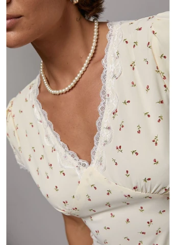 Розовое кэжуал платье Lurex в горошек