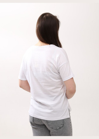 Женская футболка белая с абстракцией MDG Пряма - (290254880)