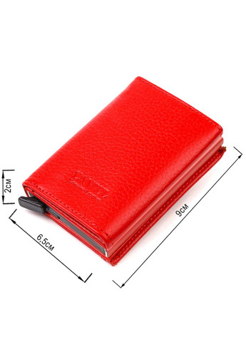 Жіночий картхолдер з автоматичним механізмом для карт та грошей з натуральної шкіри червоний (sku_21933) No Brand (330012907)