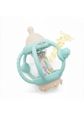 Розвиваючий сенсорний силіконовий гризунок прорізувач брязкальце, багатофункціональна іграшка 4 в 1 Cheeks (367983136)