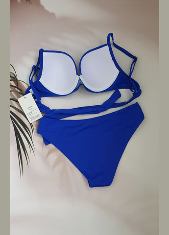 Синий летний женский раздельный купальник раздельный No Brand