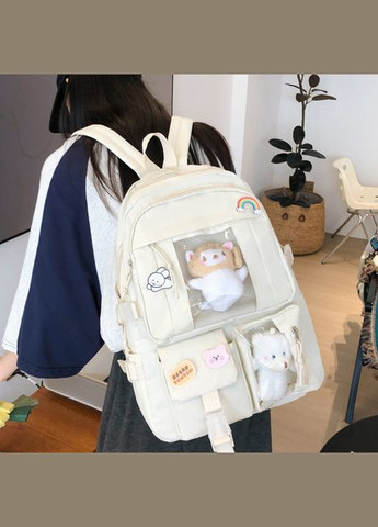 Рюкзак 10456 мужской женский детский школьный портфель белый No Brand (326487656)